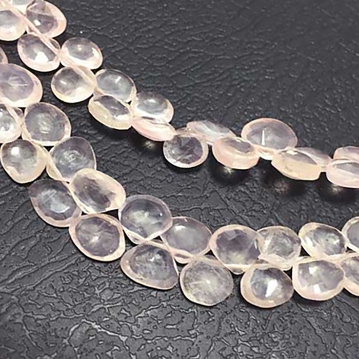 Exporter Rose Quartz Faceted Heart 7MM To 7.5MM Beads