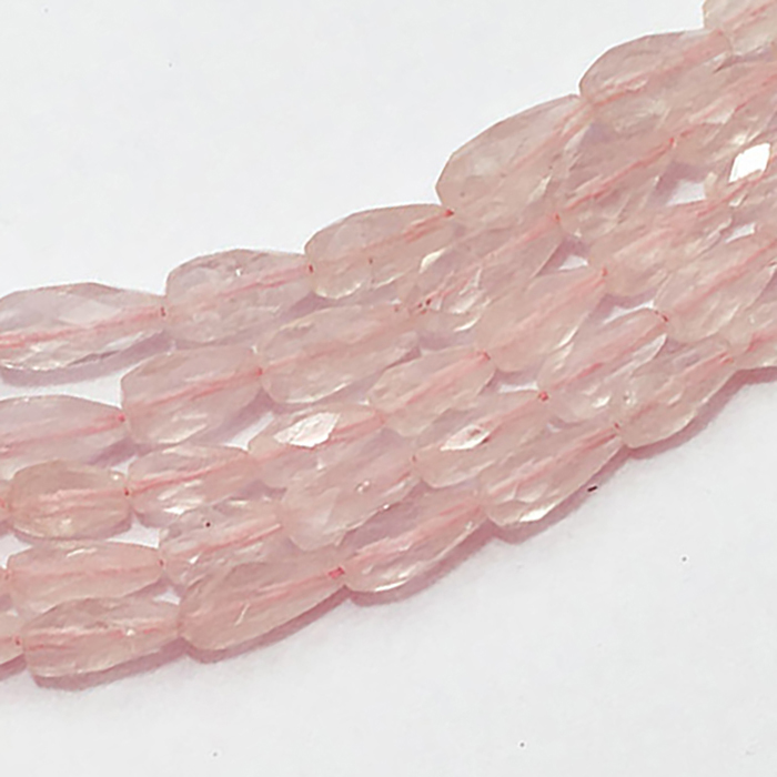 Manufacturer Rose Quartz Faceted Drill Drops 7MM To 9MM Beads