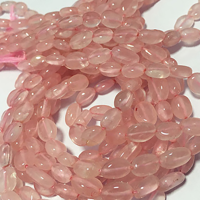 Supplier Rose Quartz Plain Oval 7MM To 9MM Beads