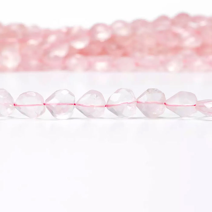 top quality Rose Quartz Faceted Beads Strands wholesaler