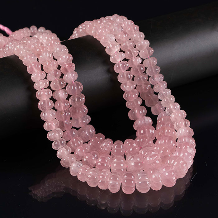 awesome look Rose Quartz Plain Beads Strands mala