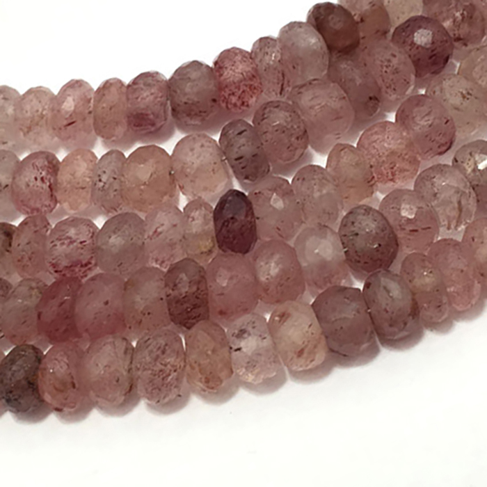 Manufacturer Rose Quartz Faceted Roundel 9MM To 10MM Beads
