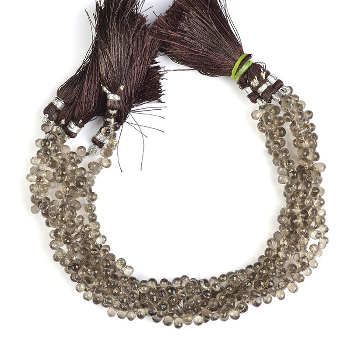 exporters of Smoky Quartz Faceted Beads Strands for mala making