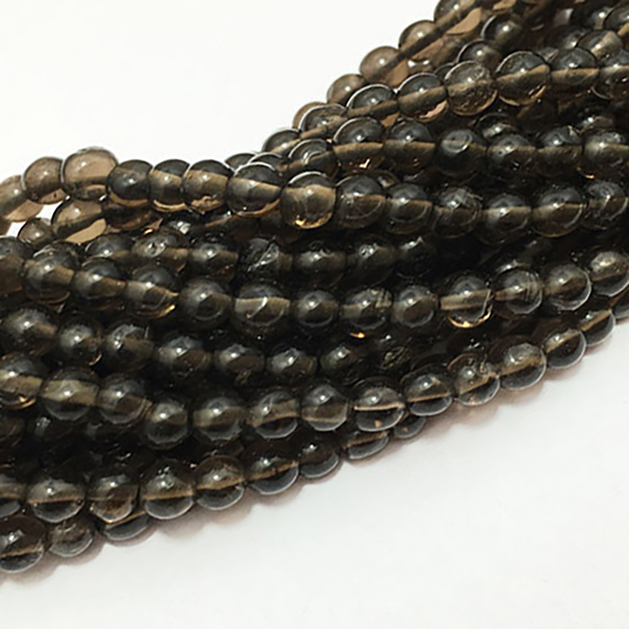 Online Ready Stock Smoky Quartz Plain Round 4mm to 5mm Beads