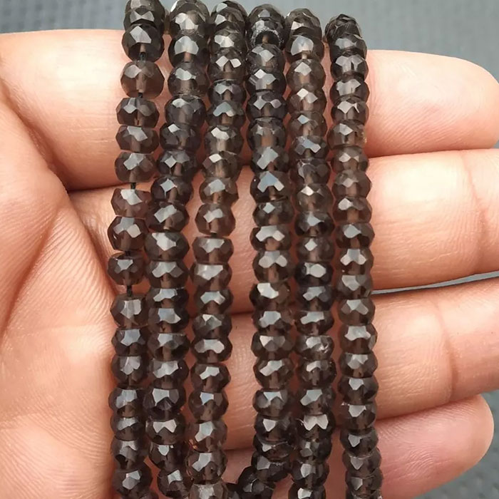 hand made Smoky Quartz Faceted Beads Strands wholesaler