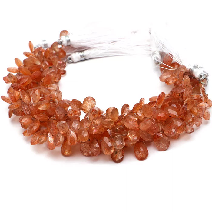 awesome look Sunstone Faceted Beads Strands mala