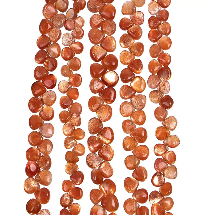 exporters of Sunstone Plain Beads Strands for mala making