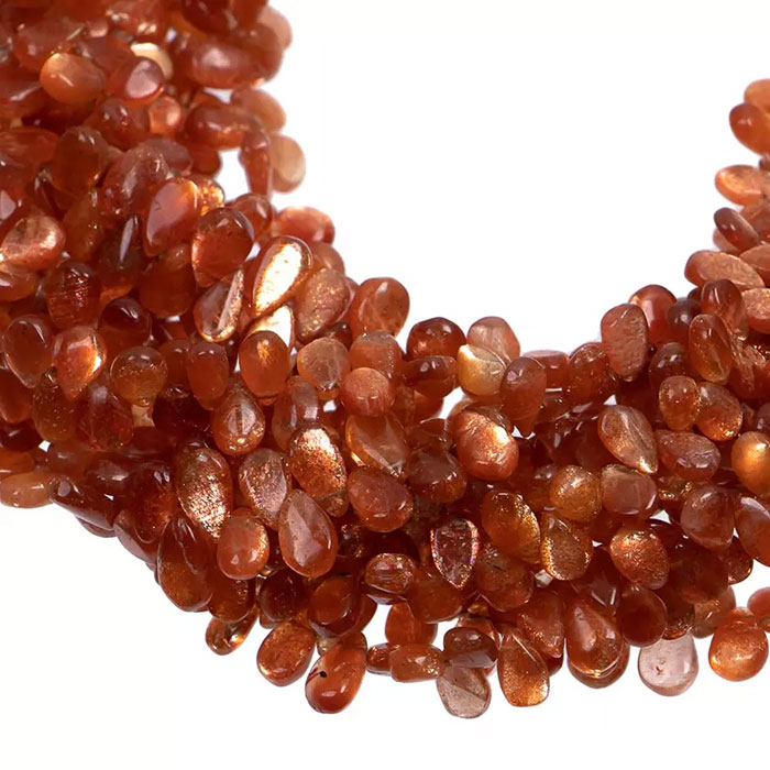 hand made Sunstone Plain Beads Strands wholesaler