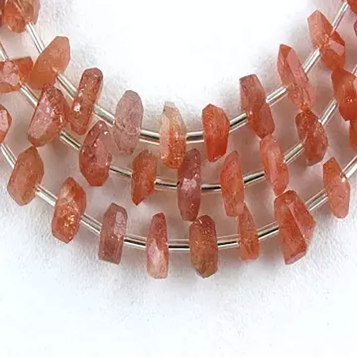 hand made Sunstone Faceted Beads Strands wholesaler