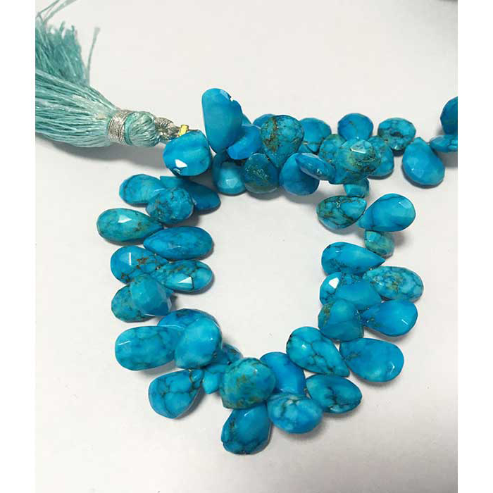 Stunning Turquoise Faceted Drops Heart 10MM To 12MM Beads