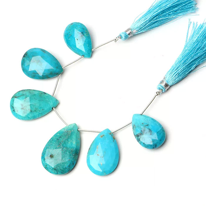 online selection of Turquoise Faceted Beads Strands for mala