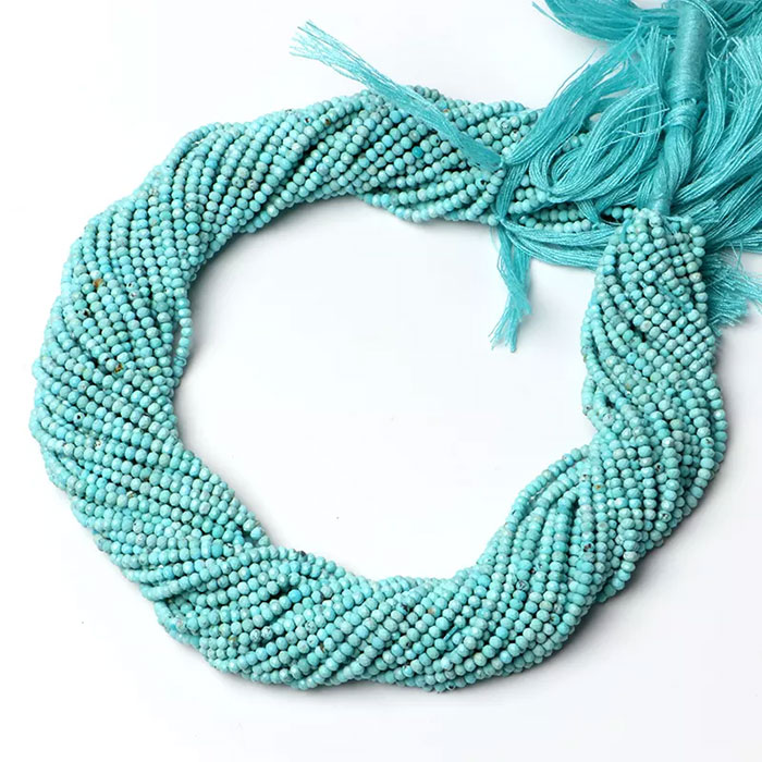 online selection of Turquoise Faceted Beads Strands for mala