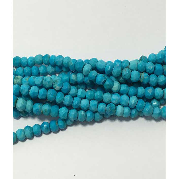 Best Buy Turquoise Faceted Roundel 3.5MM To 5MM Beads