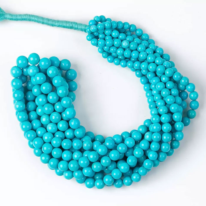 wholesaler of Turquoise Plain Beads Strands for mala