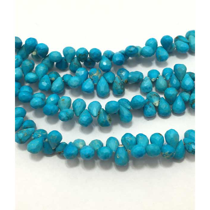 Genuine Turquoise Faceted Drops 4.5MM To 5.5MM Beads