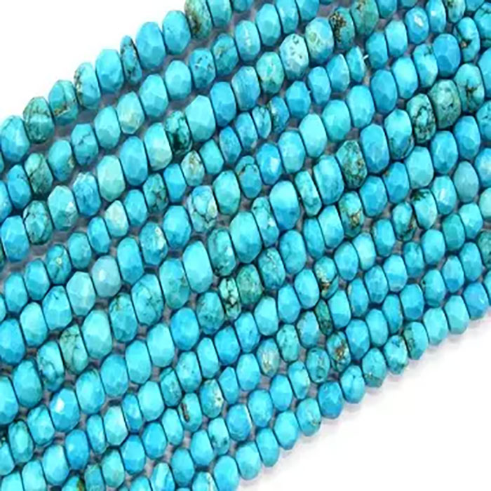 awesome look Turquoise Faceted Beads Strands mala