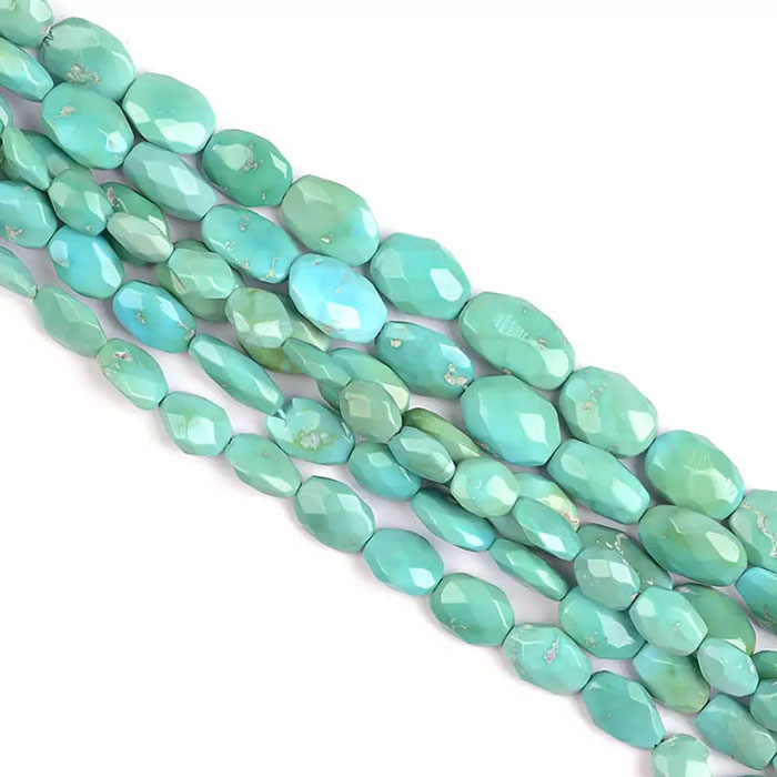 awesome look Turquoise Faceted Beads Strands mala