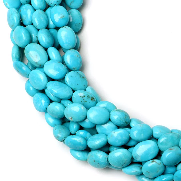 awesome look Turquoise Plain Beads Strands mala