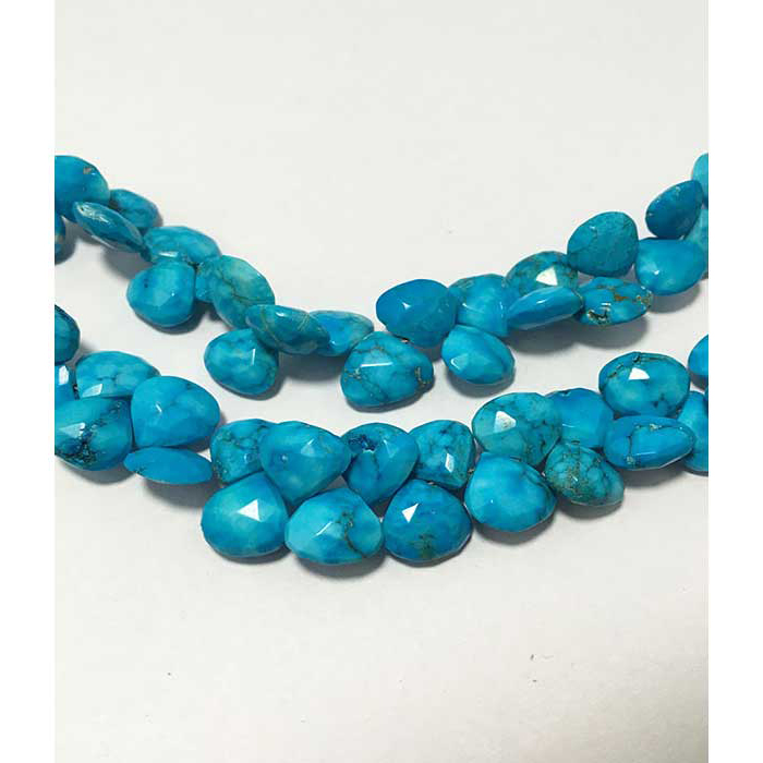 Buy Best Turquoise Faceted Hearts Briolette 8MM To 10MM Beads