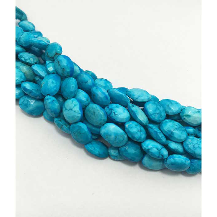 Top Quality Turquoise Faceted Oval 8MM To 10MM Beads