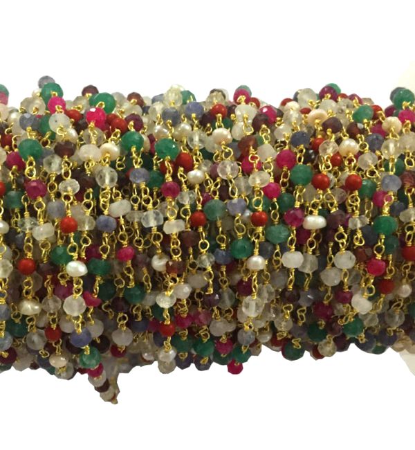 Wholesale Navratna Multi Gemstone Rosary Chains