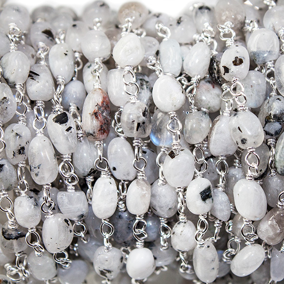 Top Quality Supplier Dalmatian Rainbow Moonstone Chain