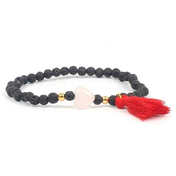 Exporter Of Semi Precious Lava-Rose-Quartz Beads Bracelets At Cheap Price